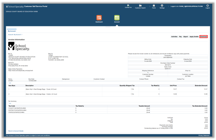 How to Obtain a Copy of an Invoice on the Payment Portal